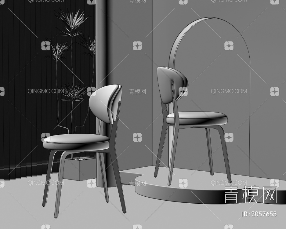餐椅组合3D模型下载【ID:2057655】