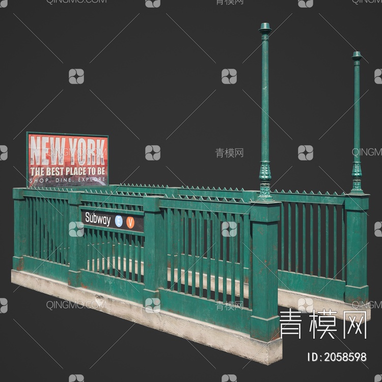 栏杆 护栏3D模型下载【ID:2058598】