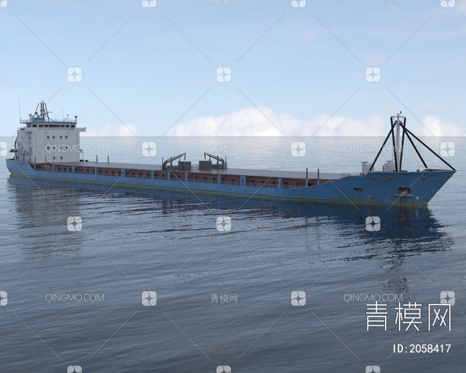 远洋集装箱货轮船3D模型下载【ID:2058417】