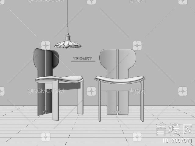 THONET中古餐椅吊灯3D模型下载【ID:2057571】