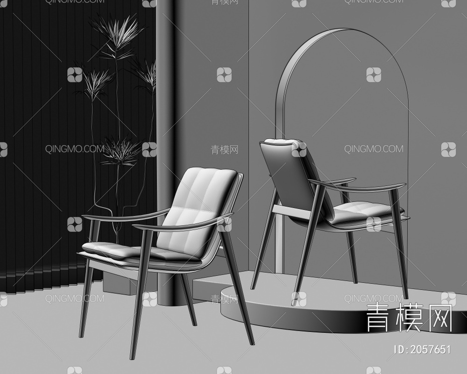 餐椅组合3D模型下载【ID:2057651】