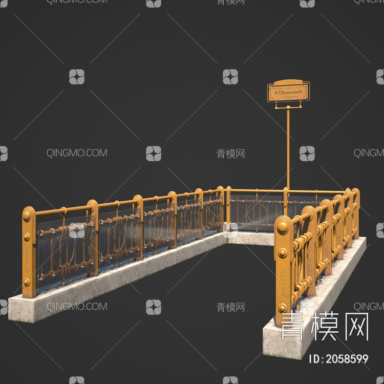 栏杆 护栏3D模型下载【ID:2058599】