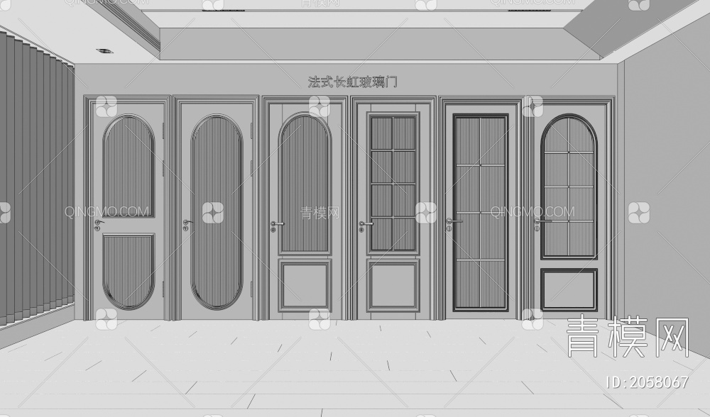 门 玻璃门 长虹玻璃门 卫生间门 厨房门3D模型下载【ID:2058067】