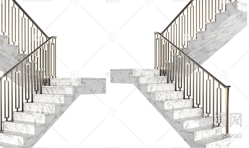 扶手楼梯3D模型下载【ID:2059063】