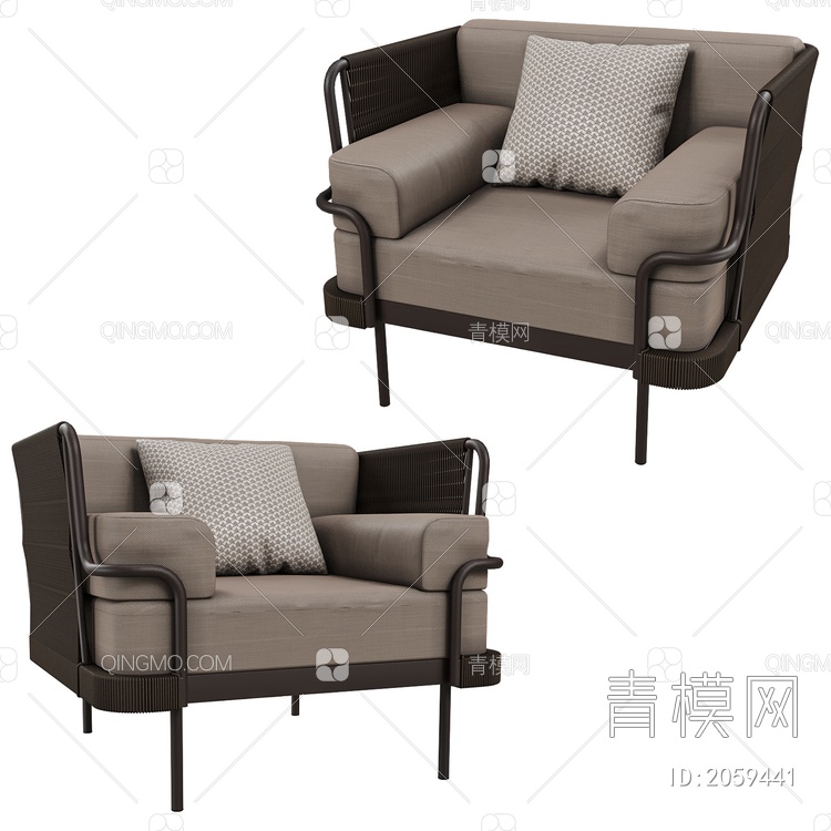 单人沙发SU模型下载【ID:2059441】