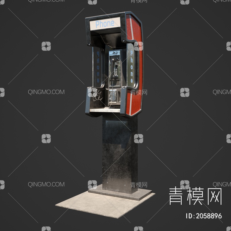 电话亭3D模型下载【ID:2058896】