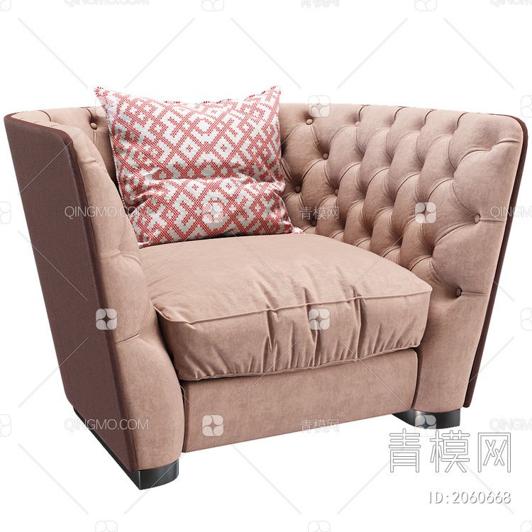 单人沙发SU模型下载【ID:2060668】