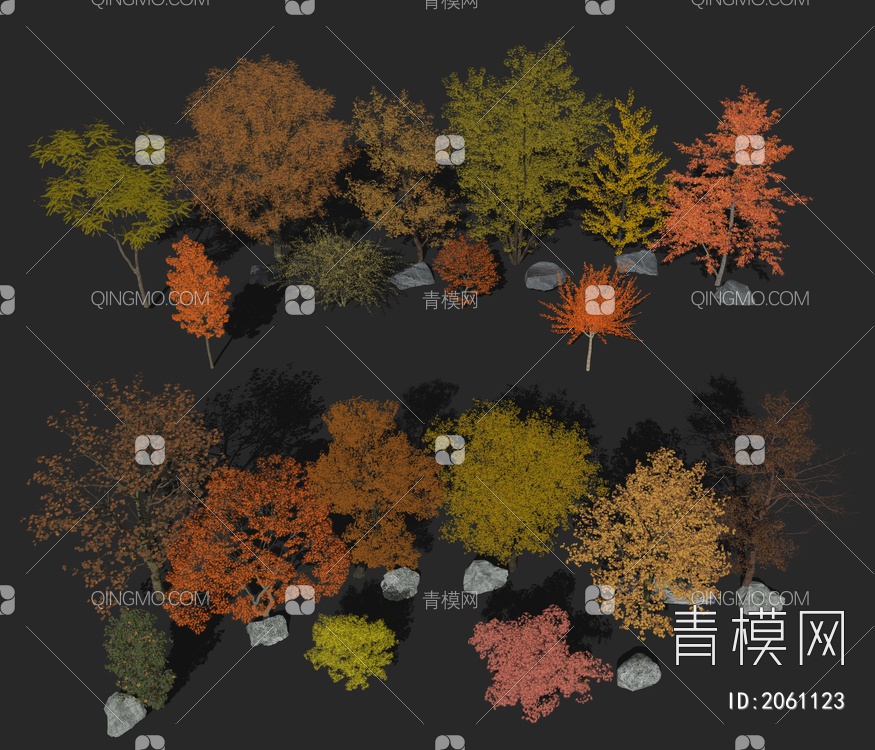 秋季树SU模型下载【ID:2061123】