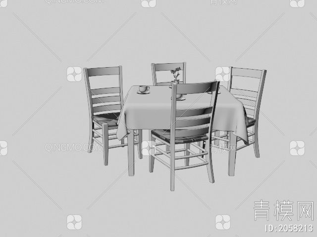 餐桌椅3D模型下载【ID:2058213】