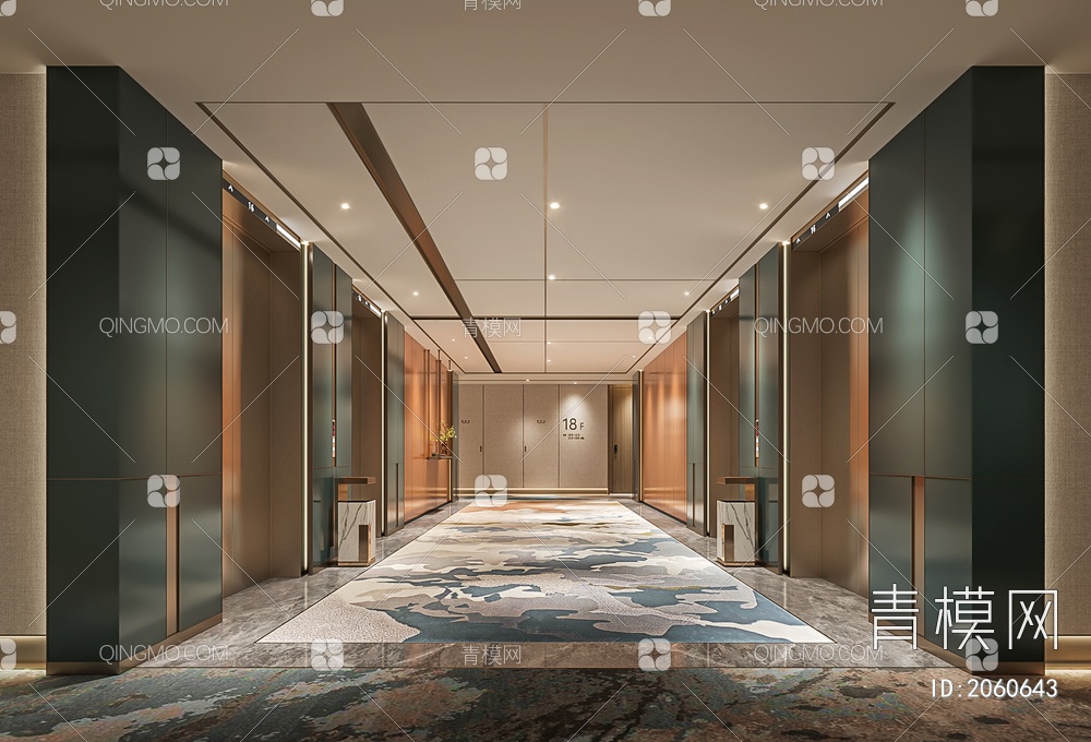 酒店电梯间3D模型下载【ID:2060643】
