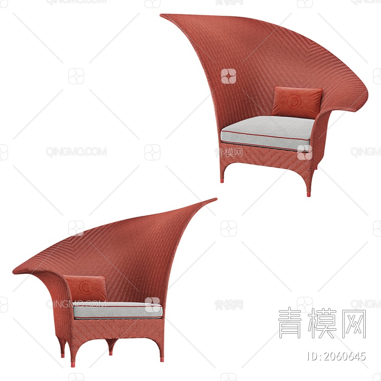 艺术单人沙发SU模型下载【ID:2060645】