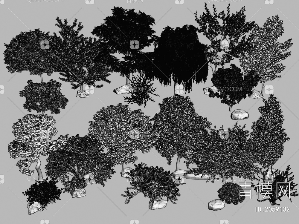 秋季景观树3D模型下载【ID:2059132】