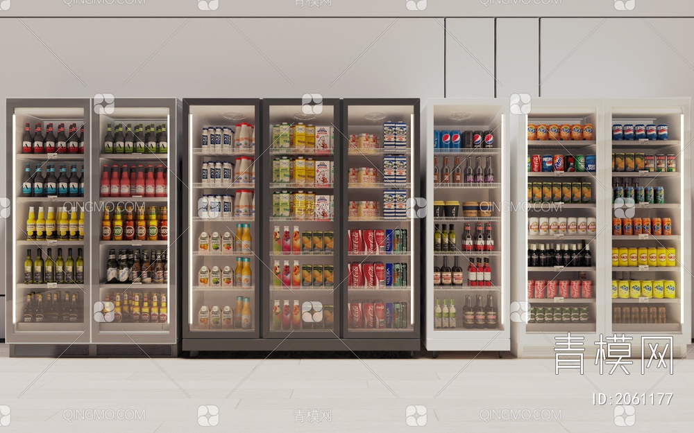 商用饮料冰柜3D模型下载【ID:2061177】