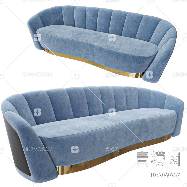 直排沙发SU模型下载【ID:2060237】