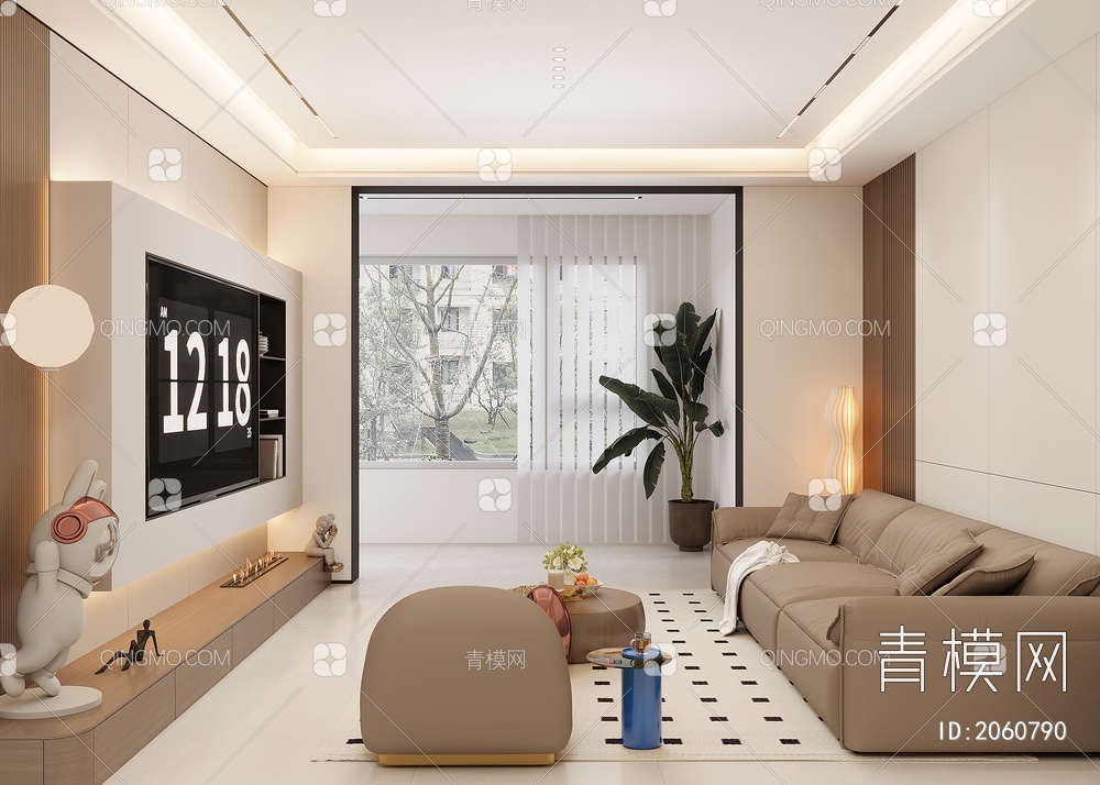 客厅，沙发组合3D模型下载【ID:2060790】