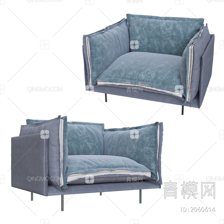 单人沙发SU模型下载【ID:2060614】