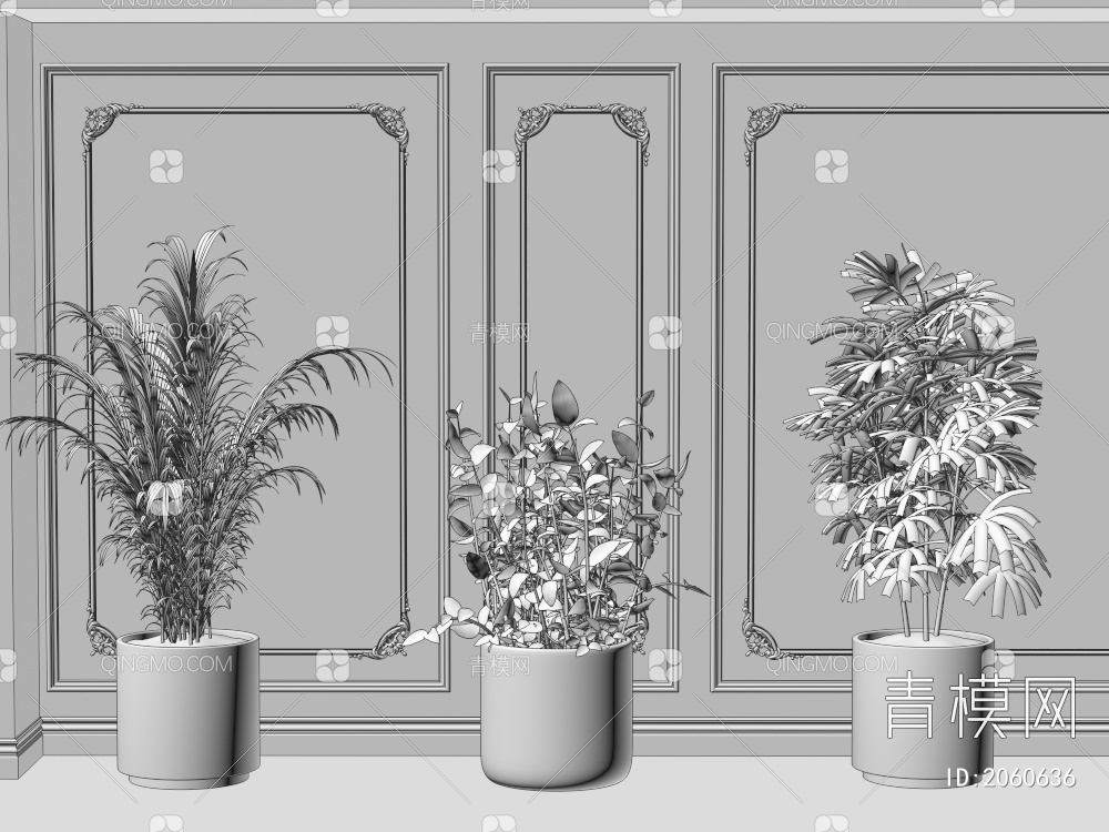 绿植 盆景3D模型下载【ID:2060636】