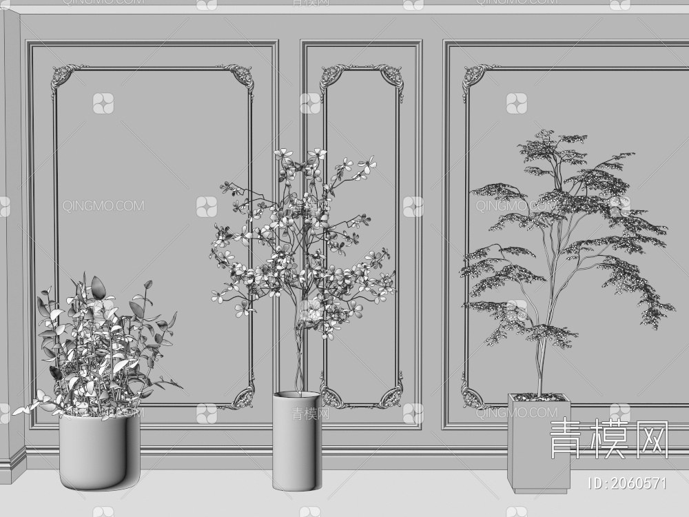 绿植 盆景3D模型下载【ID:2060571】