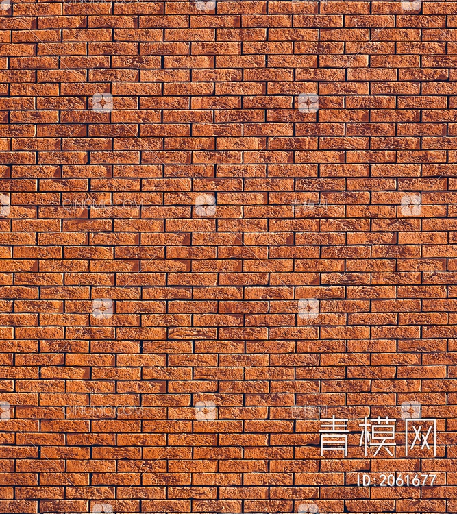 红色砖墙墙面材质贴图下载【ID:2061677】