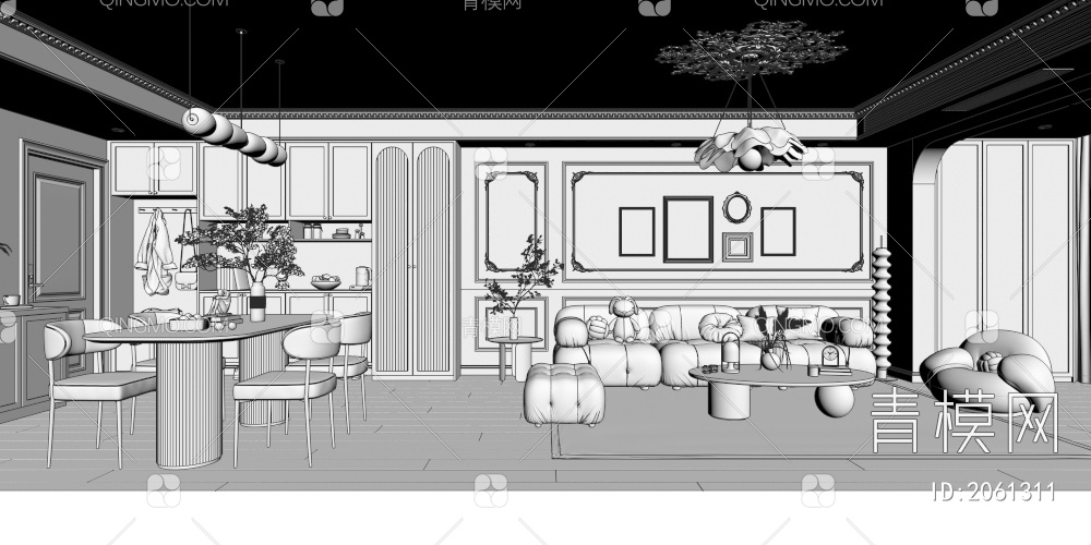 客餐厅3D模型下载【ID:2072172】