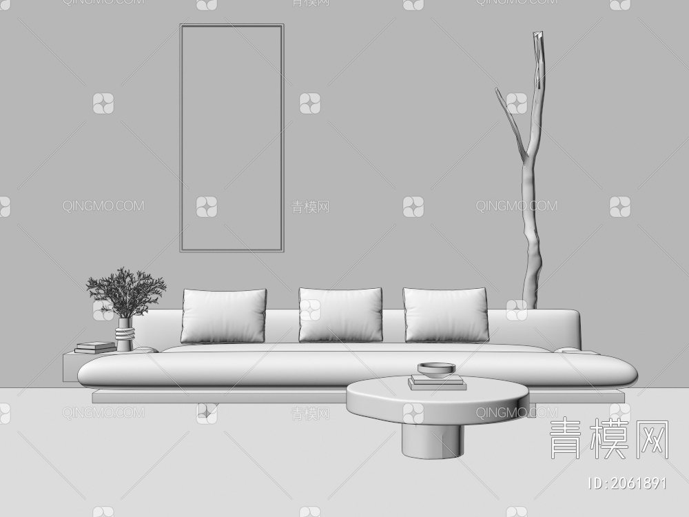 三人沙发3D模型下载【ID:2061891】