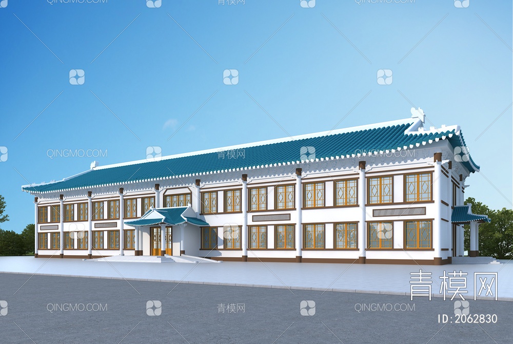 二层朝鲜建筑3D模型下载【ID:2062830】