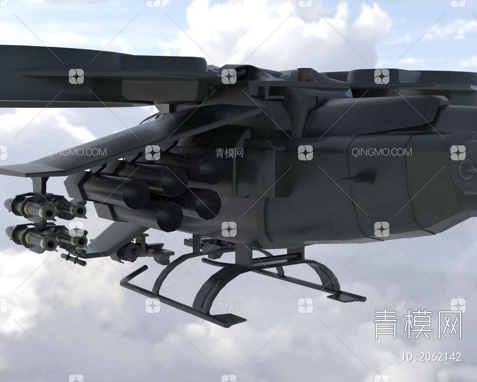 卡佰索阿凡达毒蝎直升机战斗飞机3D模型下载【ID:2062142】