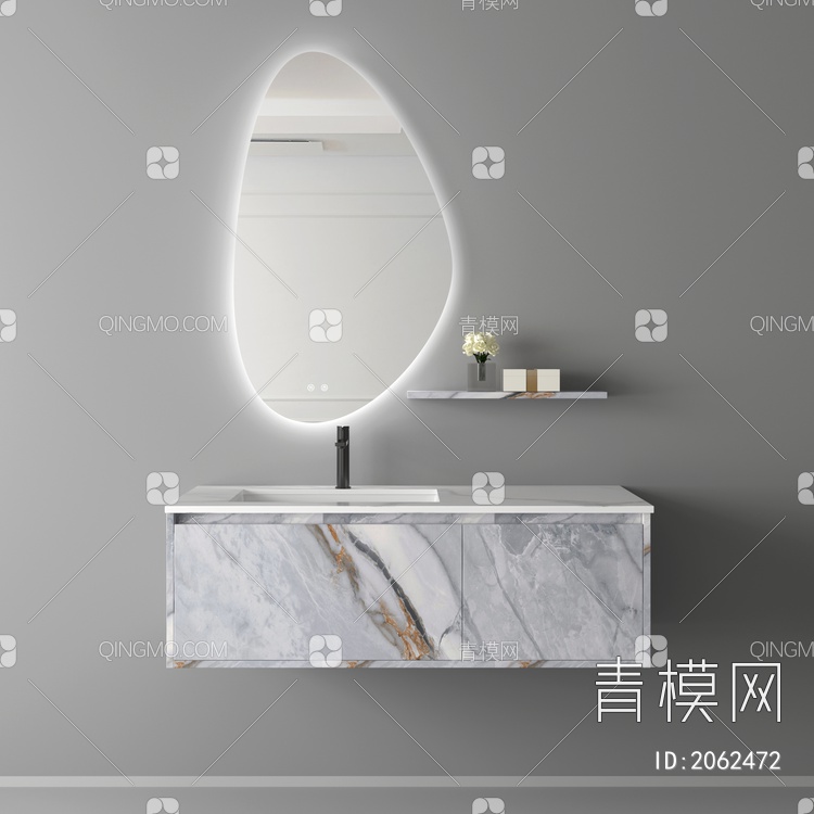 卫浴柜 浴室柜 洗手台3D模型下载【ID:2062472】