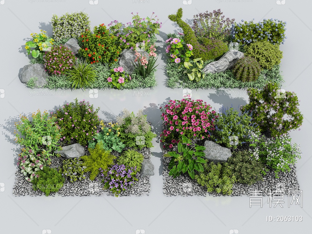 花草花卉组合3D模型下载【ID:2063103】