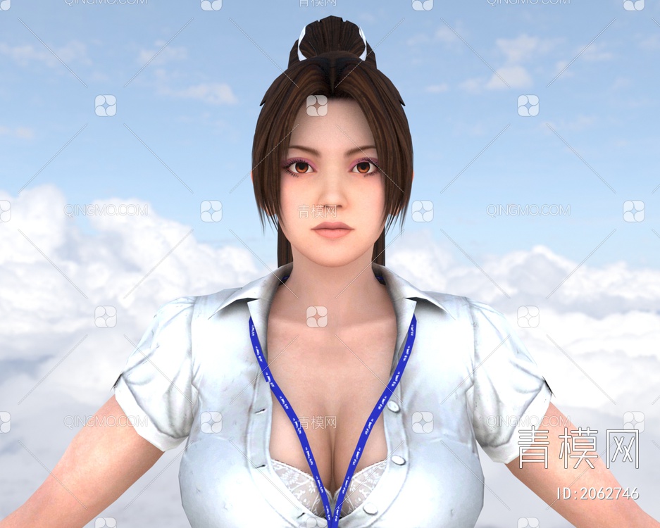 OL制服黑丝高跟白领女秘书女职员3D模型下载【ID:2062746】