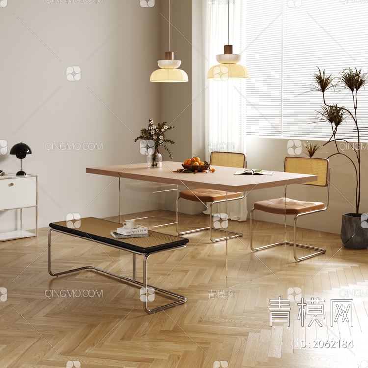 餐桌椅组合3D模型下载【ID:2062184】