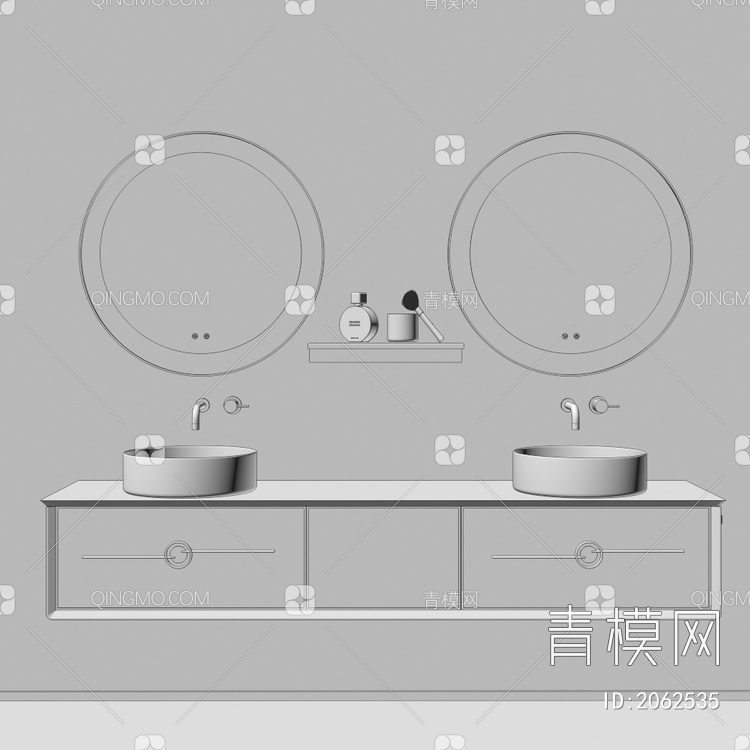 卫浴柜 浴室柜 洗手台3D模型下载【ID:2062535】