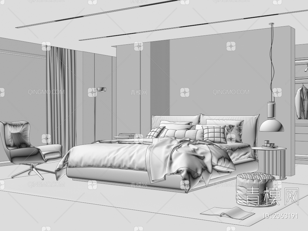 家居卧室3D模型下载【ID:2063191】