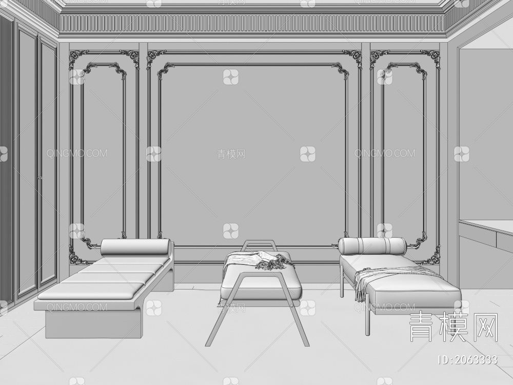 长凳椅 长凳3D模型下载【ID:2063333】
