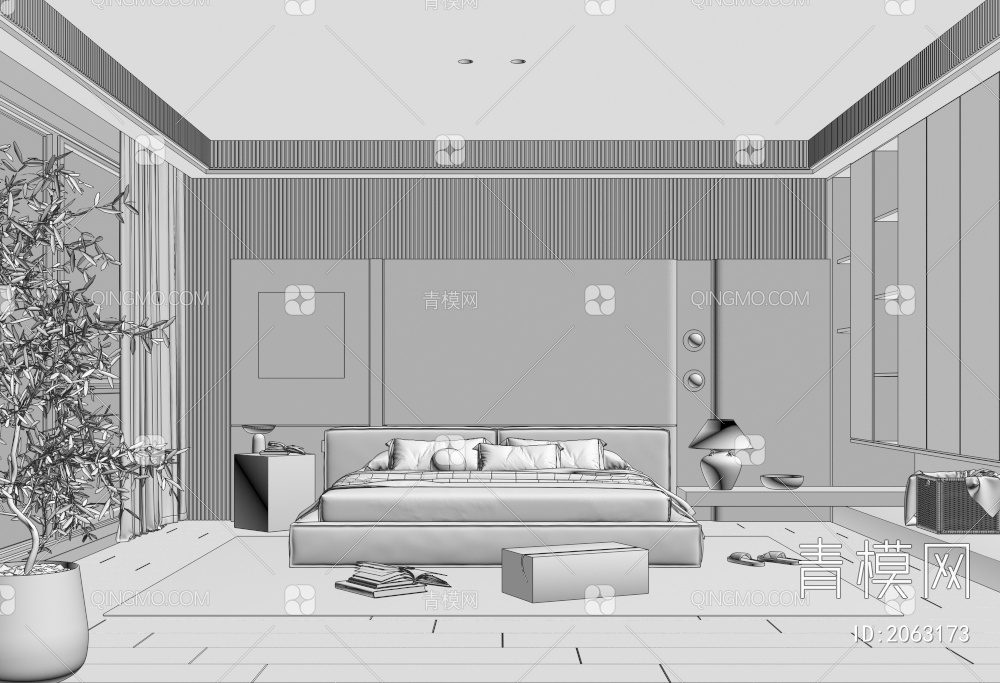家居卧室3D模型下载【ID:2063173】