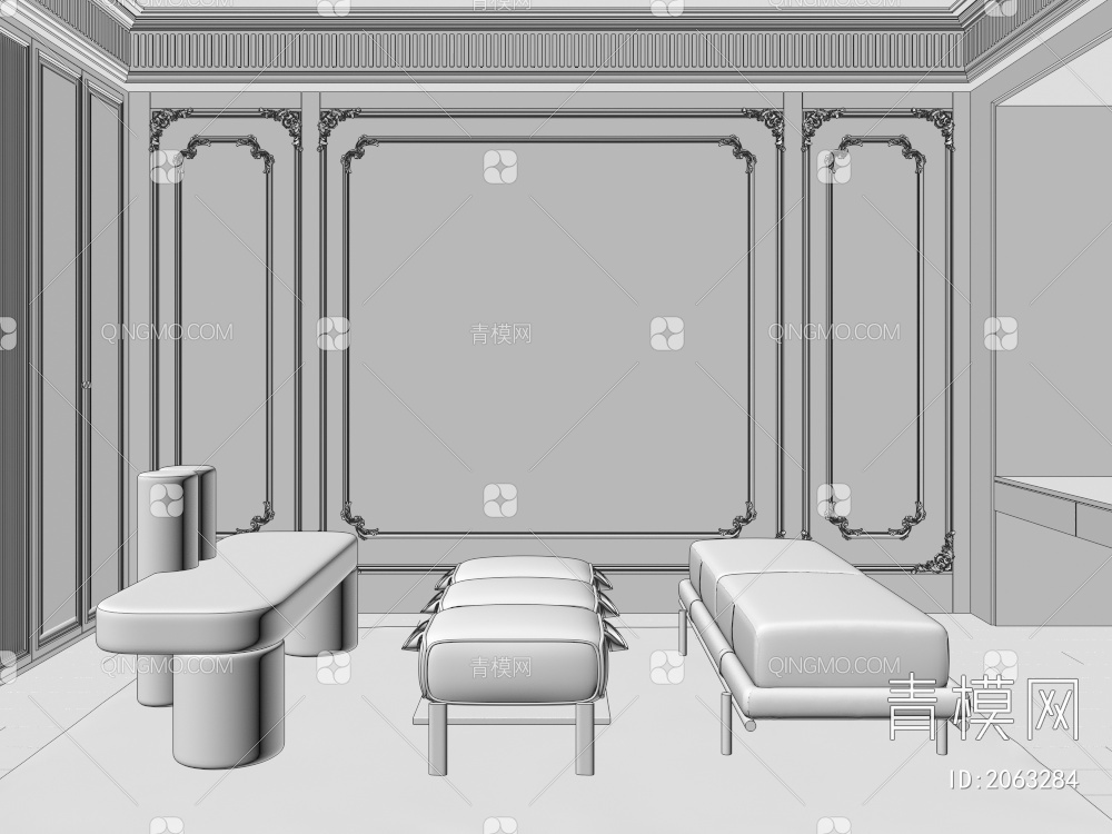 长凳椅 长凳3D模型下载【ID:2063284】
