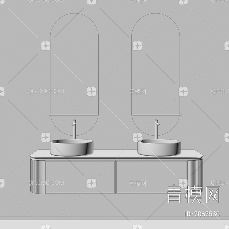 卫浴柜 浴室柜 洗手台3D模型下载【ID:2062530】