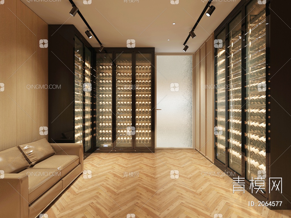 不锈钢实木红酒窖 冷藏室 恒温室 恒温柜 展示柜 冷藏柜 红酒酒窖3D模型下载【ID:2064577】
