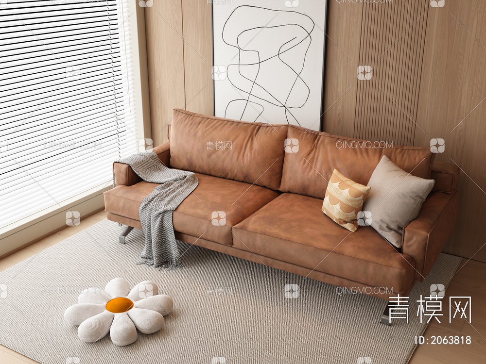 双人沙发3D模型下载【ID:2063818】