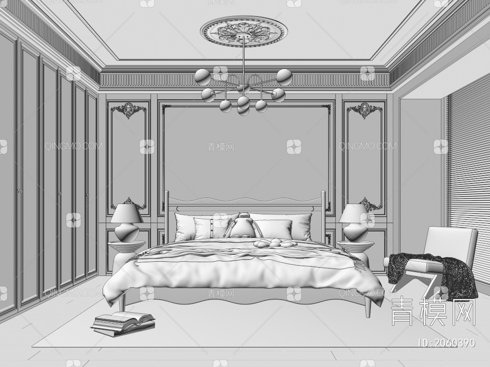 卧室3D模型下载【ID:2060390】