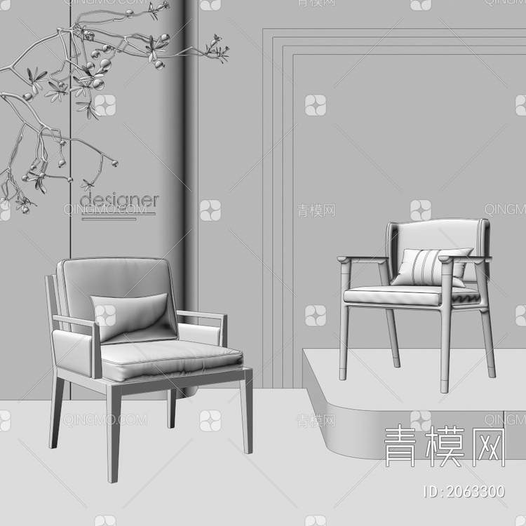 单椅3D模型下载【ID:2063300】