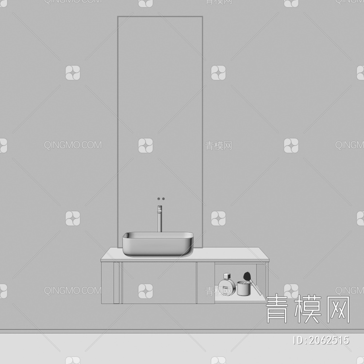 卫浴柜 浴室柜 洗手台3D模型下载【ID:2062515】