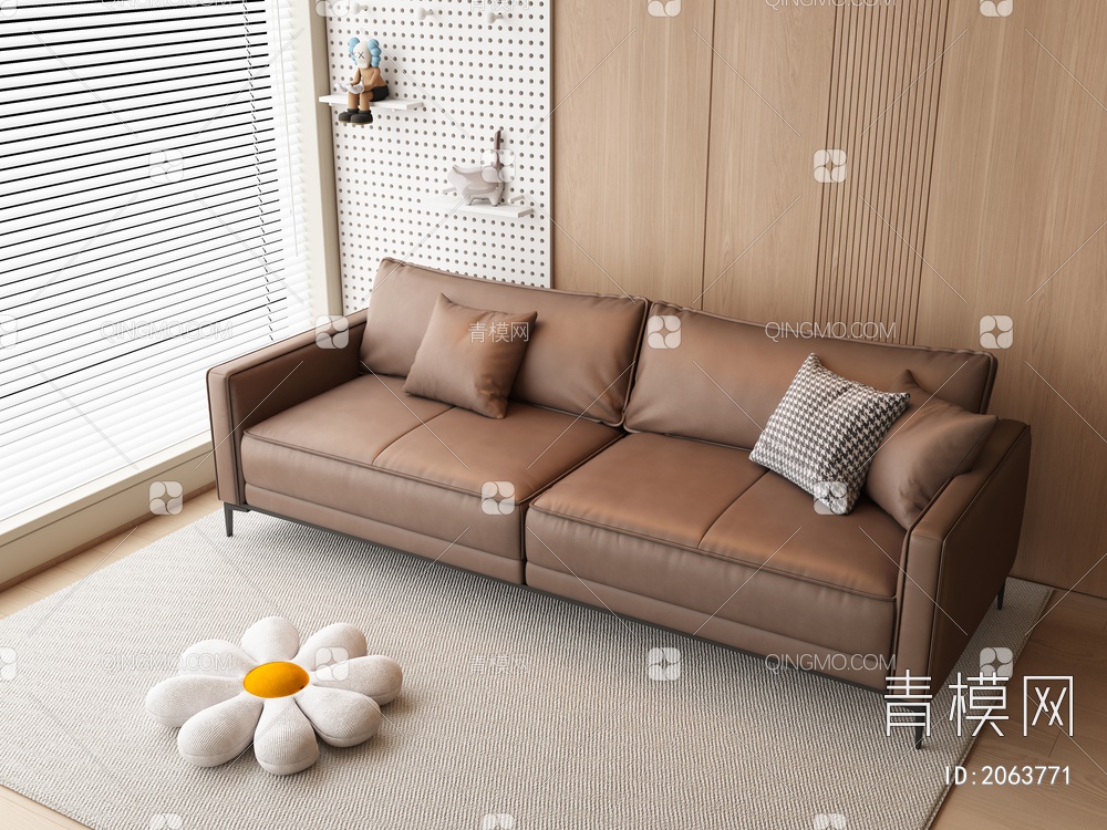 双人沙发3D模型下载【ID:2063771】
