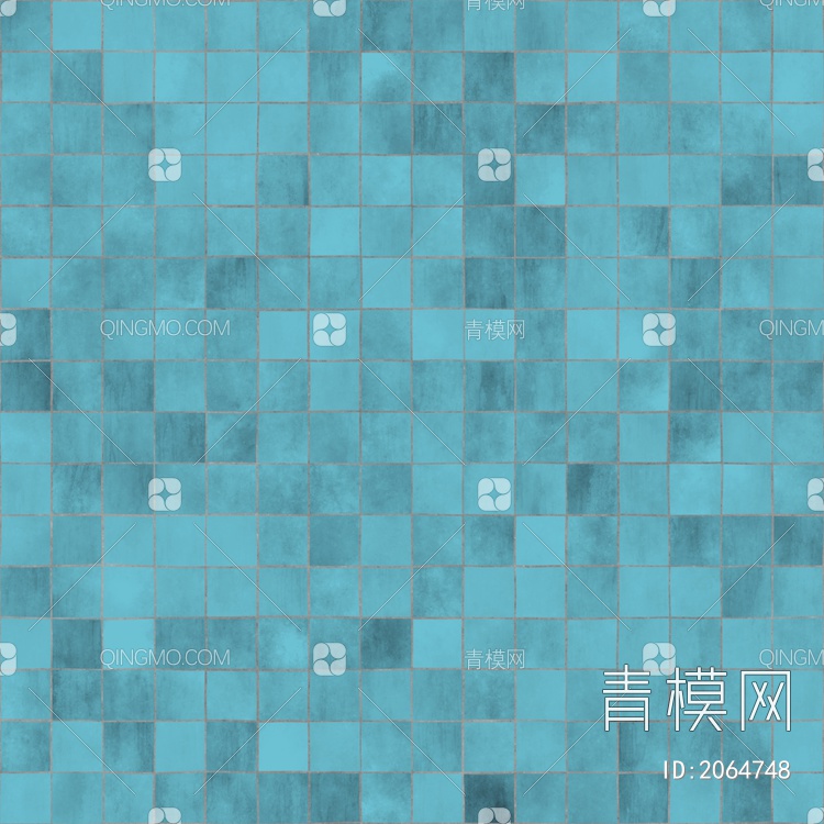 蓝色、方格、青色、浅色、泳池、瓷砖贴图下载【ID:2064748】