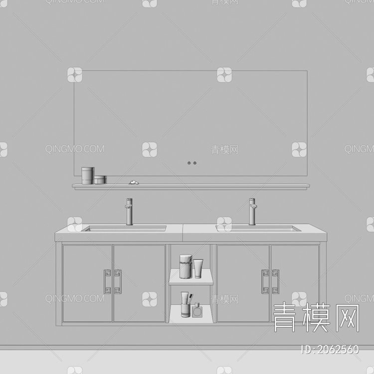 卫浴柜 浴室柜 洗手台3D模型下载【ID:2062560】