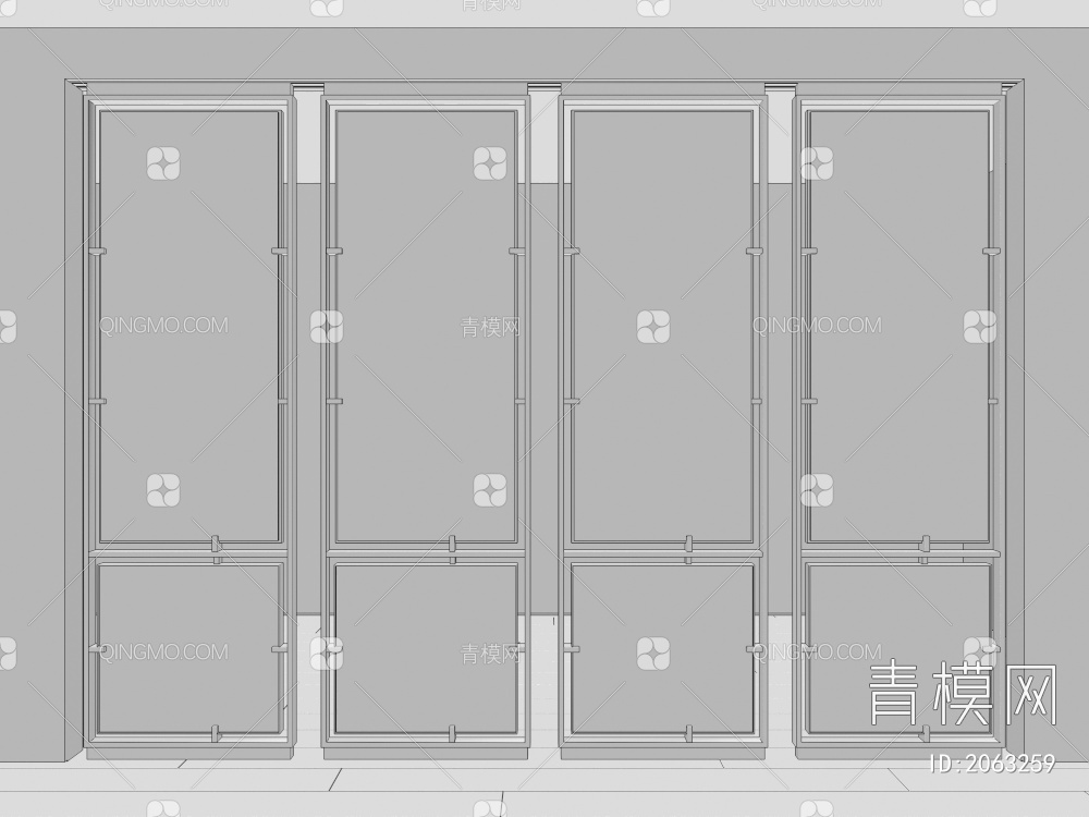 屏风隔断3D模型下载【ID:2063259】