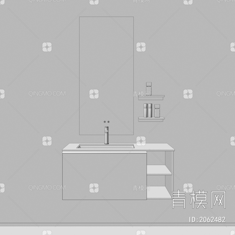 卫浴柜 浴室柜 洗手台3D模型下载【ID:2062482】