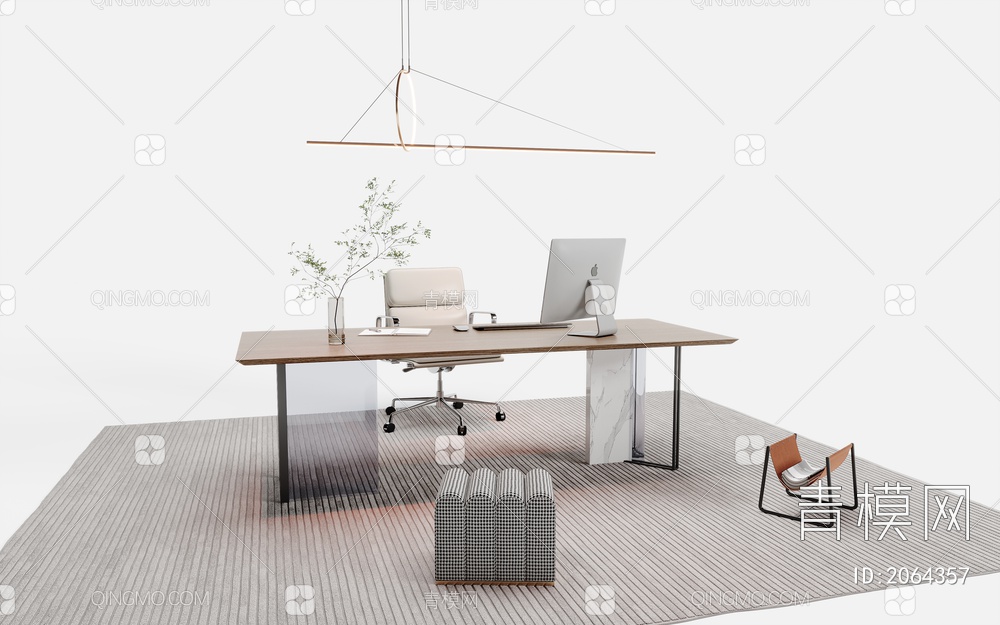 书桌椅组合3D模型下载【ID:2064357】