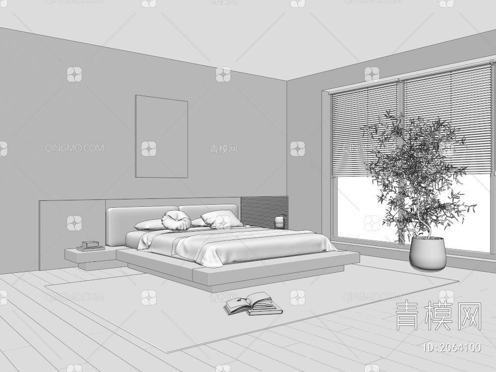 家居卧室3D模型下载【ID:2064100】