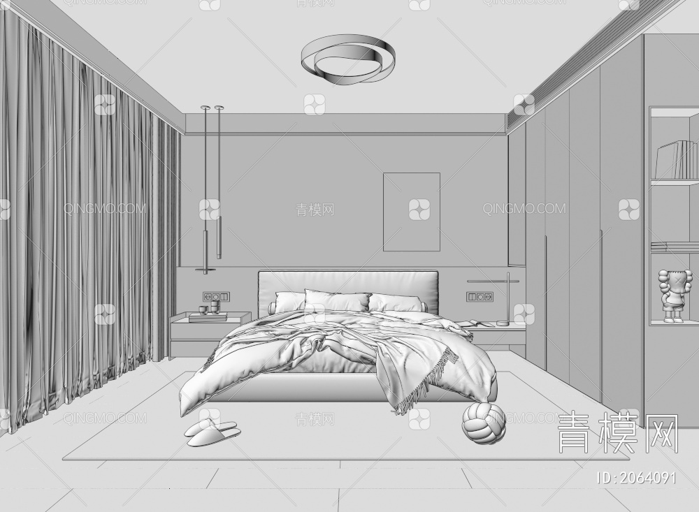 家居卧室3D模型下载【ID:2064091】